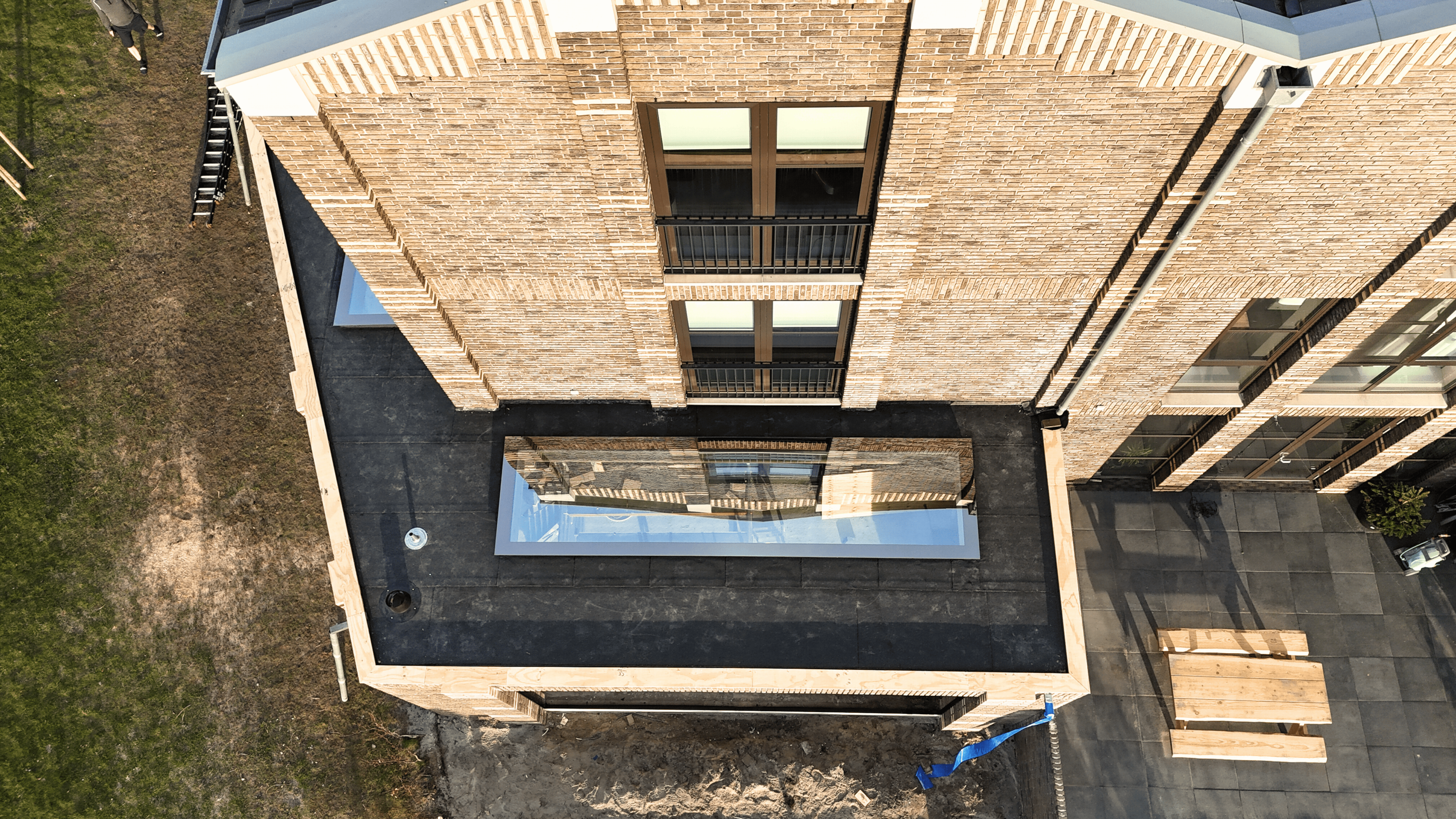 Dachfenster Flachdach – rahmenlos – feststehend – 3-fach – 300 × 300 mm