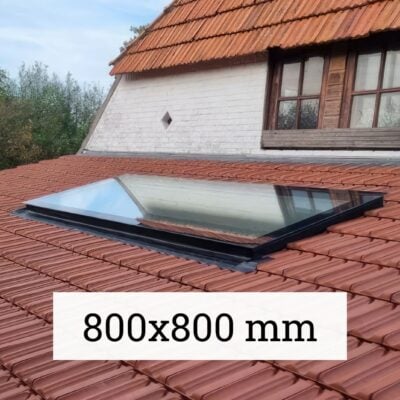 Dachfenster Schrägdach – rahmenlos – feststehend – 3-fach – 800 × 800 mm – Detailansicht