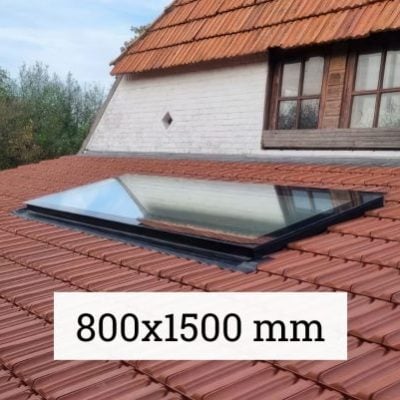 Dachfenster Schrägdach – rahmenlos – feststehend – 3-fach – 800 × 1500 mm – Detailansicht